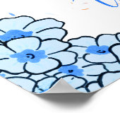 Aangepaste verjaardag affiche konijn bloemen poster (Hoek)