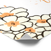 Aangepaste verjaardag affiche konijn bloemen poster (Hoek)