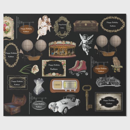 Aangepaste  verjaardag cadeaupapier (Vlak)