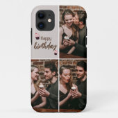 Aangepaste Verjaardag Foto Collage iPhone Case (Achterkant)