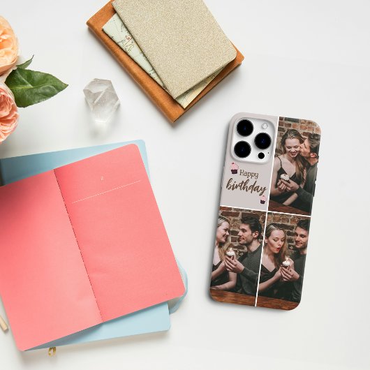 Aangepaste Verjaardag Foto Collage iPhone Case
