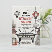 Aangepaste Verjaardag Hibachi Dinner Lantaarns & G Kaart (Staand voorkant)