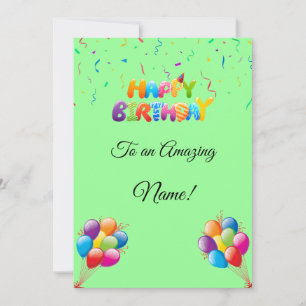 Aangepaste Verjaardag Kaart met Ballonnen & Confet