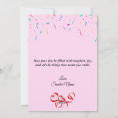 Aangepaste Verjaardag Kaart met Ballonnen & Confet (Achterkant)