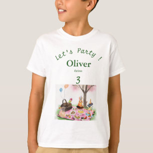 Aangepaste verjaardag kinderen Dieren Gastheer T-shirt