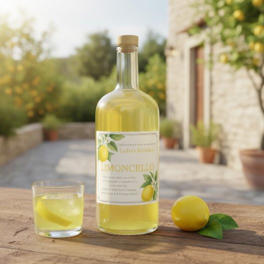 Aangepaste Verjaardag Limoncello Fles Label Likeurfles Etiket