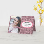 Aangepaste verjaardag met kant en foto kaart (Gele Bloem)