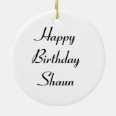 Aangepaste verjaardag overvliegen keramisch ornament (Achterkant)