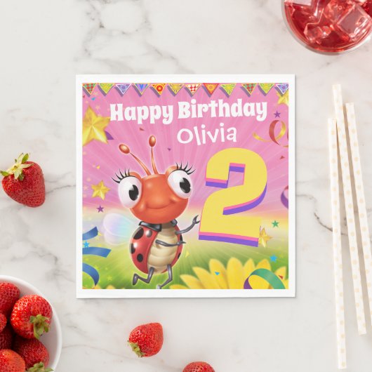 Aangepaste Verjaardag Party papier servet meisje 2 (Insitu)