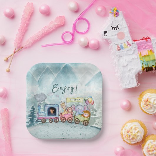 Aangepaste Verjaardag Teken Chugga Chugga Choo Cho Papieren Bordje (Feest)