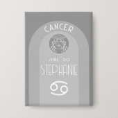 Aangepaste verjaardag Zodiac Cancer - Modern Desig Button (Voorkant)