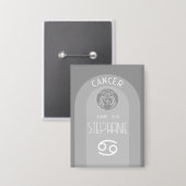 Aangepaste verjaardag Zodiac Cancer - Modern Desig Button (Voorkant / Achterkant)