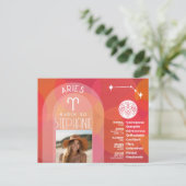 Aangepaste Verjaardag Zodiac Ram - Modern Design Briefkaart (Staand voorkant)