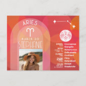 Aangepaste Verjaardag Zodiac Ram - Modern Design Briefkaart (Voorkant)