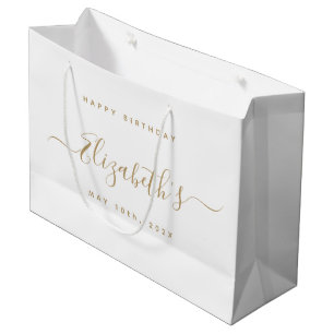Aangepaste Verjaardag Zwart en Goud Groot Cadeauzakje