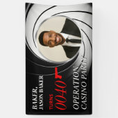 Aangepaste verjaardagsagent foto banner, Tuxedo-fe Spandoek (Verticaal)