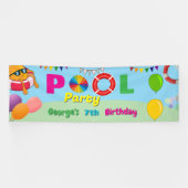 Aangepaste verjaardagsbanner voor zwembadfeestje spandoek (Horizontaal)