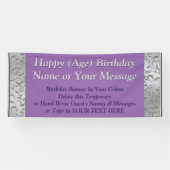 Aangepaste verjaardagsbanners, Jouw tekst en kleur Spandoek (Horizontaal)