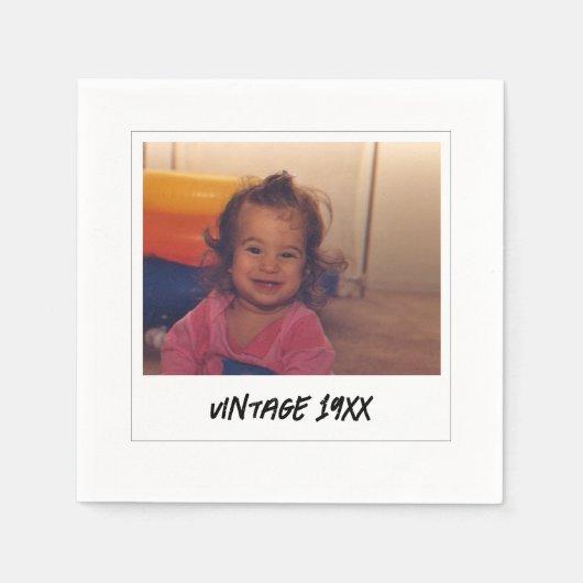 Aangepaste Verjaardagsfeest Baby Foto servetten (Voorkant)