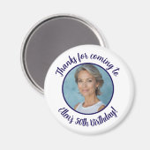 Aangepaste verjaardagsfeest Fotonaam 50e Dank u Magneet (Voorkant / Achterkant)