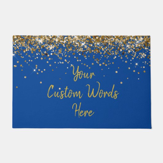 Aangepaste verjaardagsfeest Housewarming Home Blau Deurmat (Voorkant)