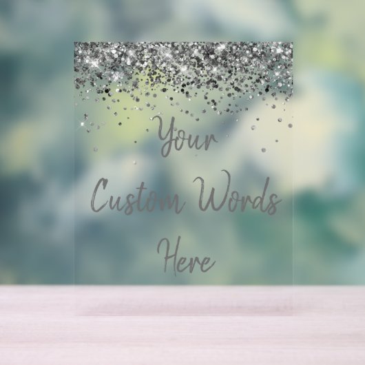 Aangepaste verjaardagsfeest met uw tekst hier acryl bord (Neutraal)