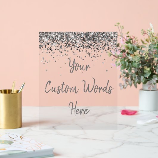 Aangepaste verjaardagsfeest met uw tekst hier acryl bord (Huwelijk)