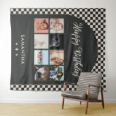 Aangepaste Verjaardagsfeestje Foto Collage Banner Wandkleed (In Situ (horizontaal))