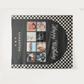 Aangepaste Verjaardagsfeestje Foto Collage Banner Wandkleed (Voorkant (horizontaal))