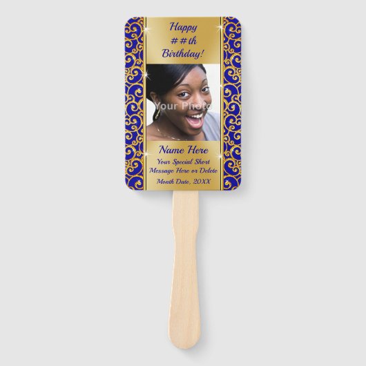 Aangepaste verjaardagsfeestprogrammas voor volwass handwaaier (Voorkant)