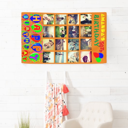 Aangepaste verjaardagsfotocollage banner (Insitu)