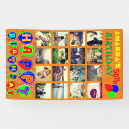 Aangepaste verjaardagsfotocollage banner
