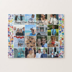 Aangepaste verjaardagsfotocollage legpuzzel