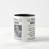 Aangepaste verjaardagsmok, leuke cadeau-idee krant mok (Midden)