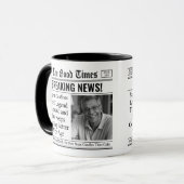 Aangepaste verjaardagsmok, leuke cadeau-idee krant mok (Voorkant links)
