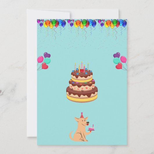 Aangepaste verjaardagsuitnodiging met kleurrijk on kaart (Achterkant)