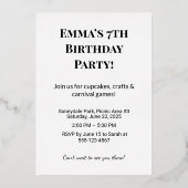 Aangepaste verjaardagsuitnodigingen & Party Kaarte Folie Uitnodiging (Voorkant)