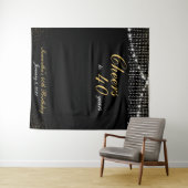 Aangepaste verjaardagsverlichting met gouden achte wandkleed (In Situ (horizontaal))