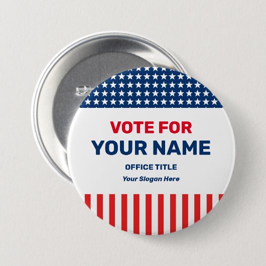 Aangepaste verkiezingscampagne vlag Button (Voorkant /achterkant)