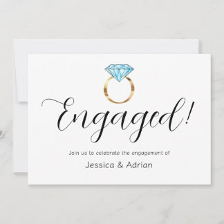 Aangepaste Verloving Diamanten Ring Verloving Fees Kaart