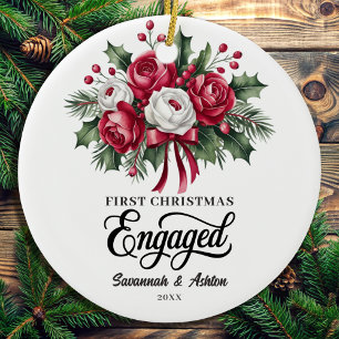 Aangepaste Verloving Keepsake, Verloving Gift Keramisch Ornament
