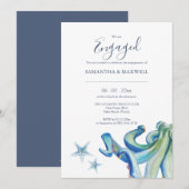 Aangepaste Verloving uitnodigingen thema aan zee (Voorkant / Achterkant)
