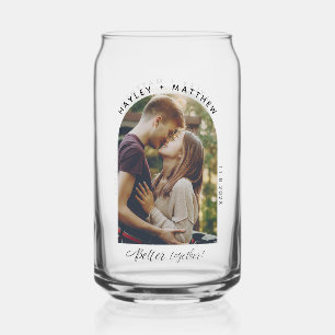 Aangepaste verlovingsfoto voor koppels 'Better Tog Blikvorm Glas
