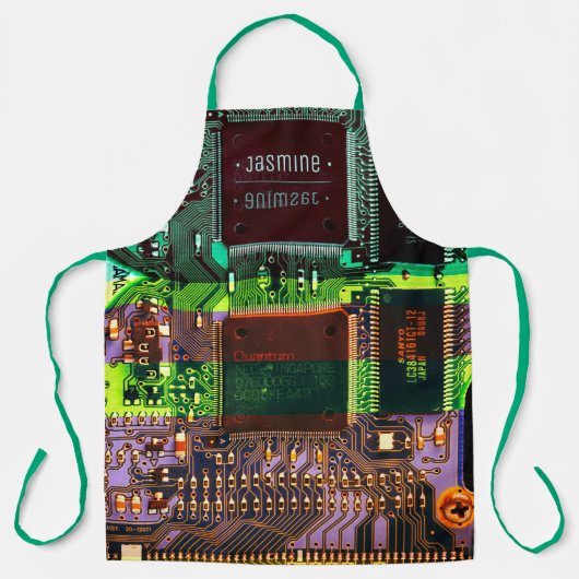 Aangepaste verpakking en Glitch printkaart robotic Schort (Voorkant)