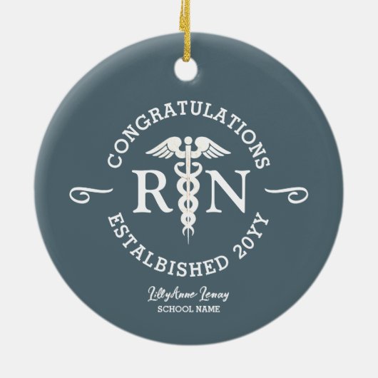 Aangepaste verpleegschool Afstuderen Keepomwille Keramisch Ornament (Achterkant)