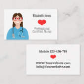 Aangepaste verpleegster Avatar Visitekaartje (Voorkant / Achterkant)