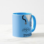 Aangepaste verpleegster Bedankt Je naam toevoegen Mok (Voorkant rechts)