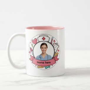 Aangepaste verpleegster foto mok met naam