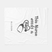 Aangepaste verpleegster heeft een Nap Stethoscoop  Fleece Deken (Voorkant (Horizontaal))