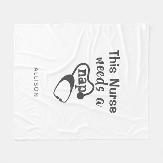 Aangepaste verpleegster heeft een Nap Stethoscoop  Fleece Deken (Voorkant (Horizontaal))